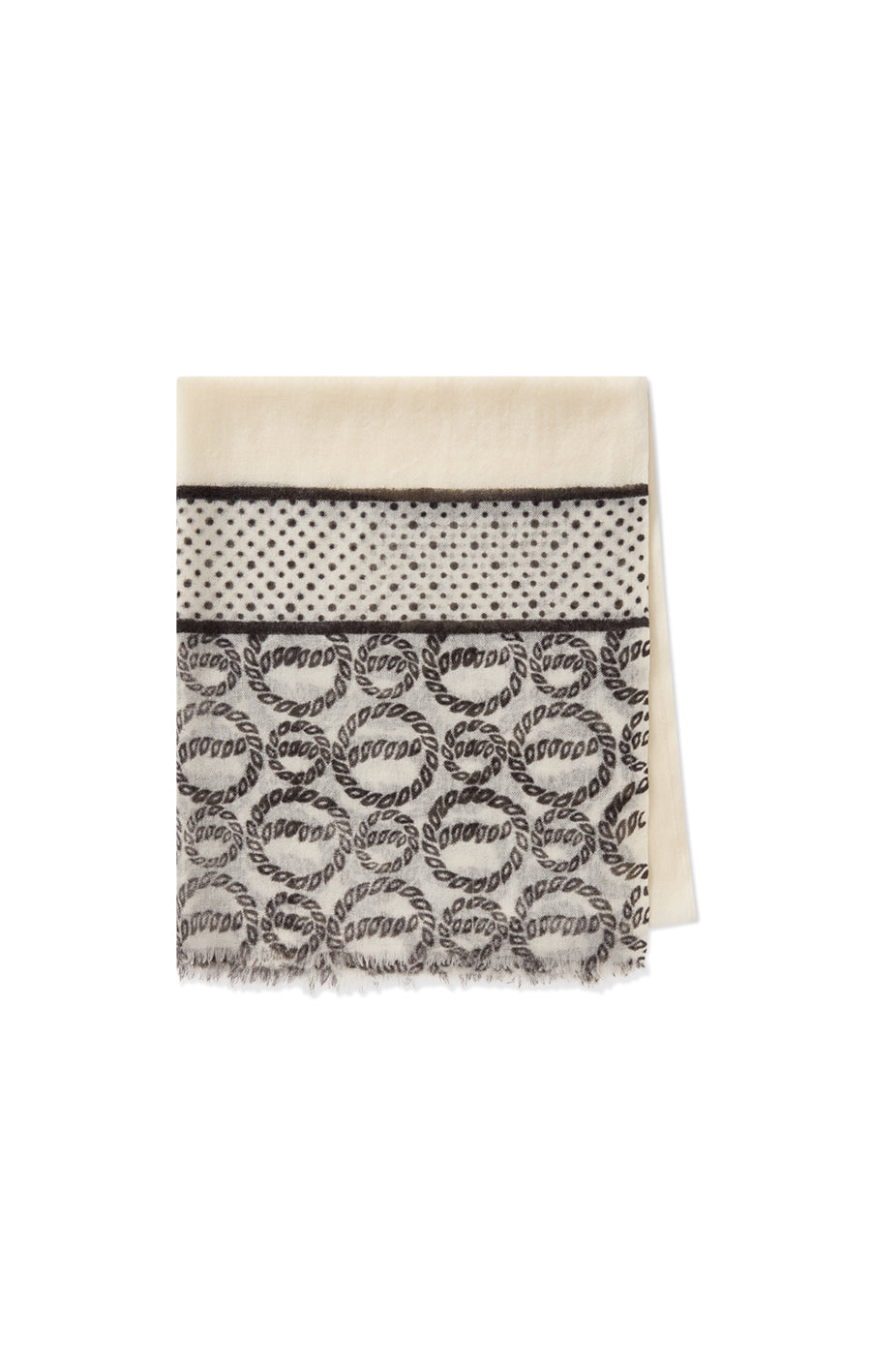 Linnea Printed Scarf Ecru/Black
