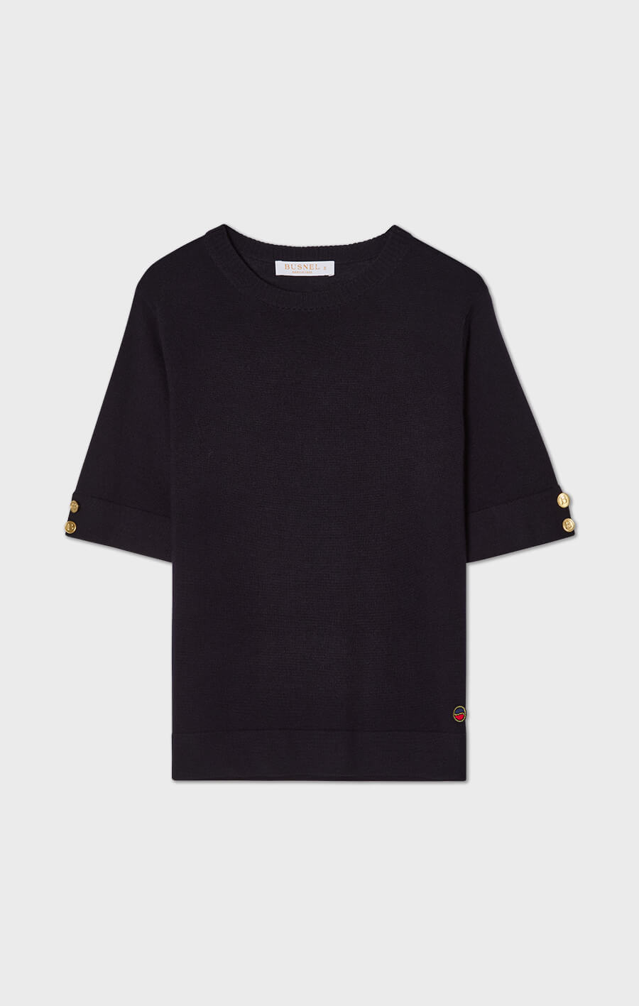 Lucca stickad merinoull t-shirt mörkblå