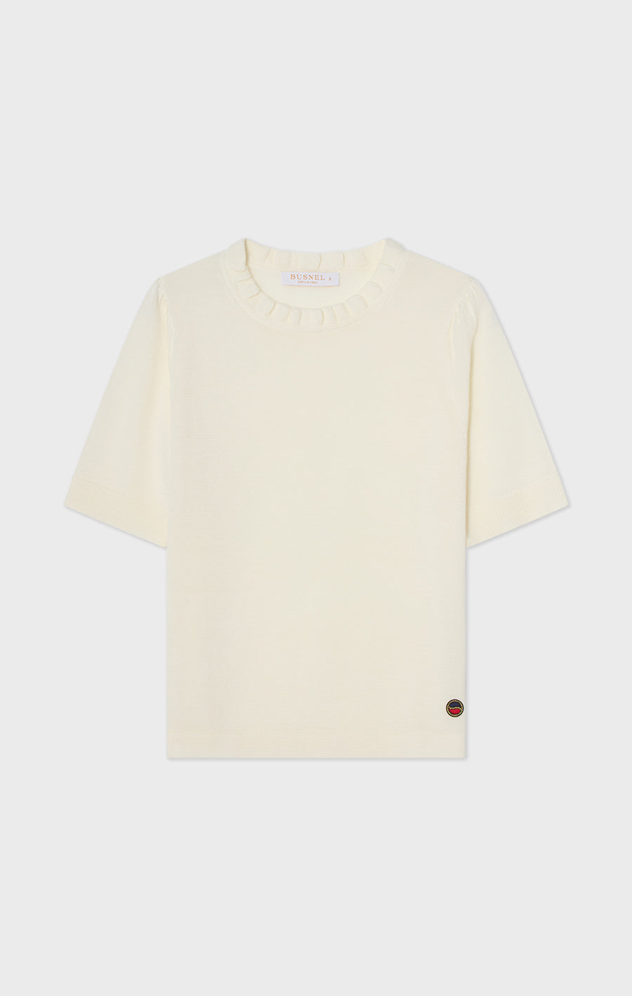 Minna Short Sleeve Wool Top Ecru