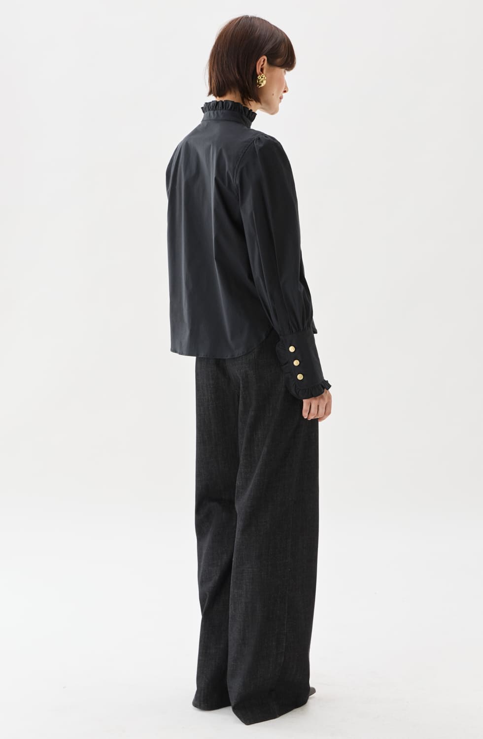 Maira Plissé Blouse Black