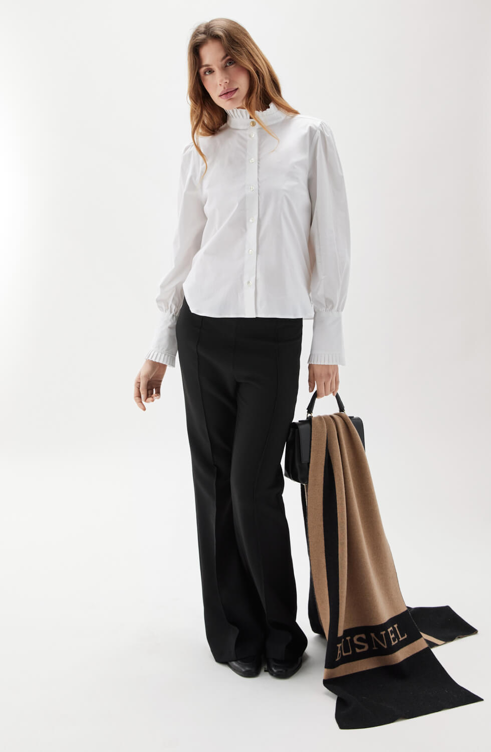 Maira Plissé Blouse White