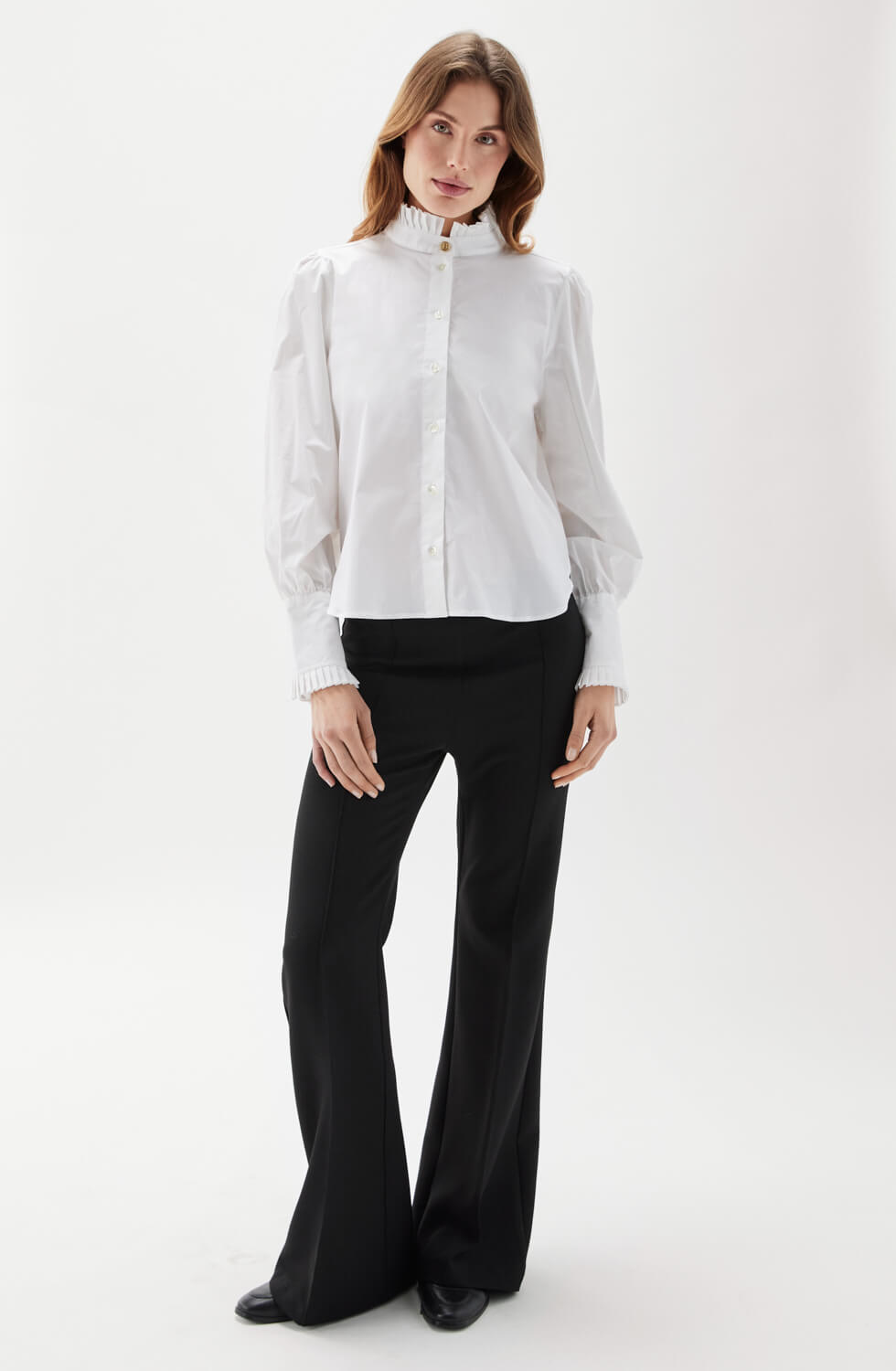 Maira Plissé Blouse White
