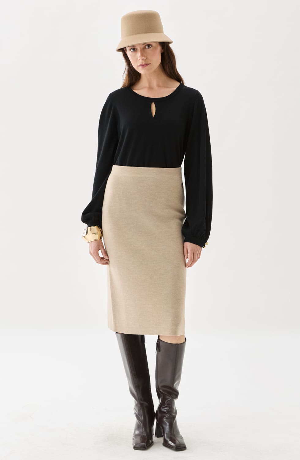Majken Skirt Black Oat