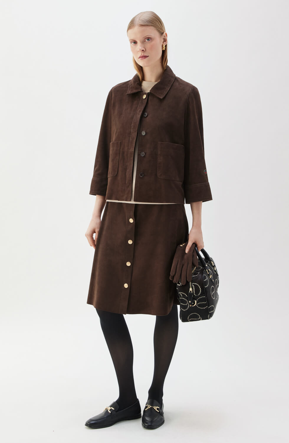 Alianne Suede Skirt Espresso