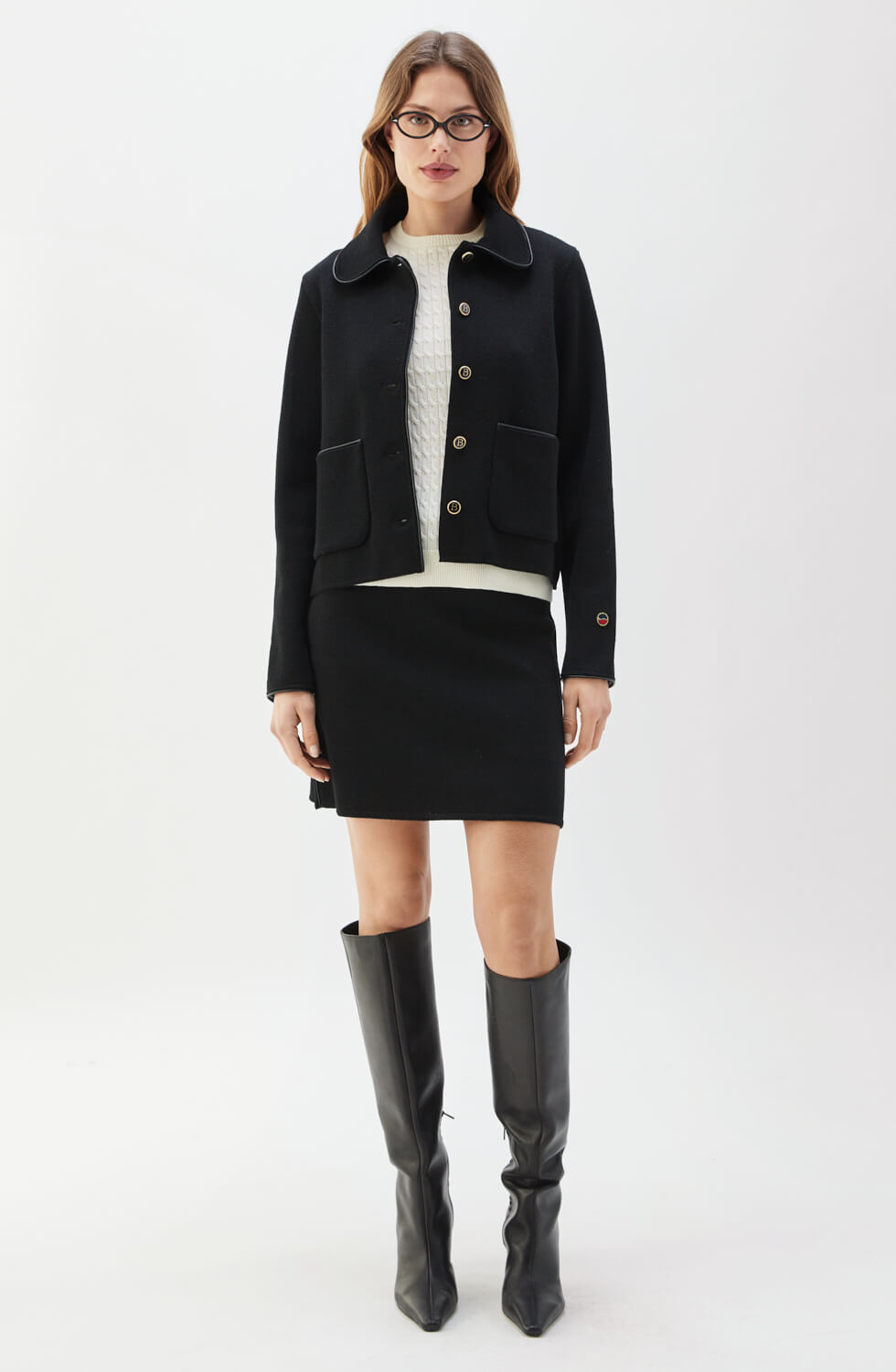 Maxine Piped Jacket Black