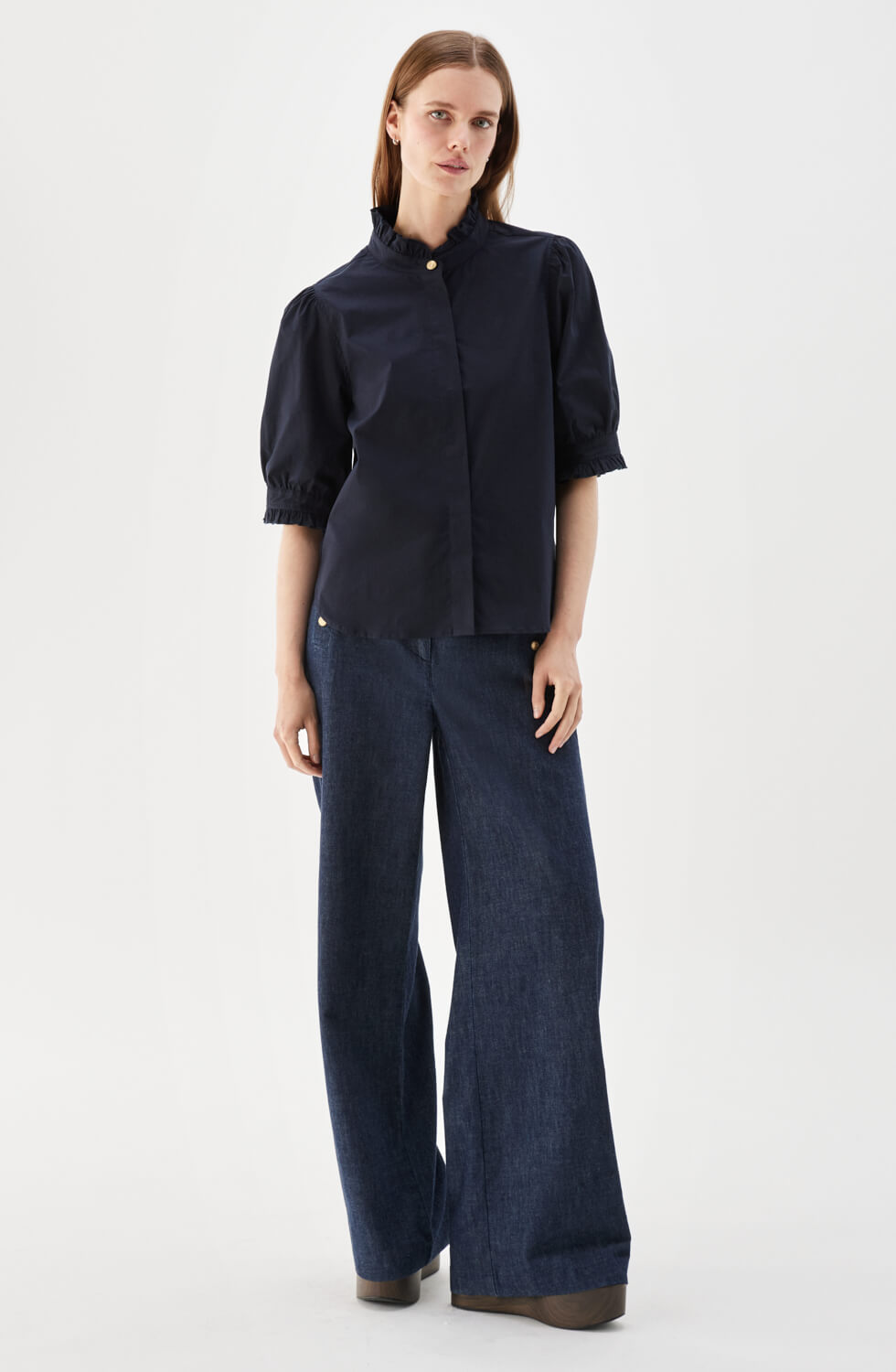 Mica Short Sleeved Blouse Marine