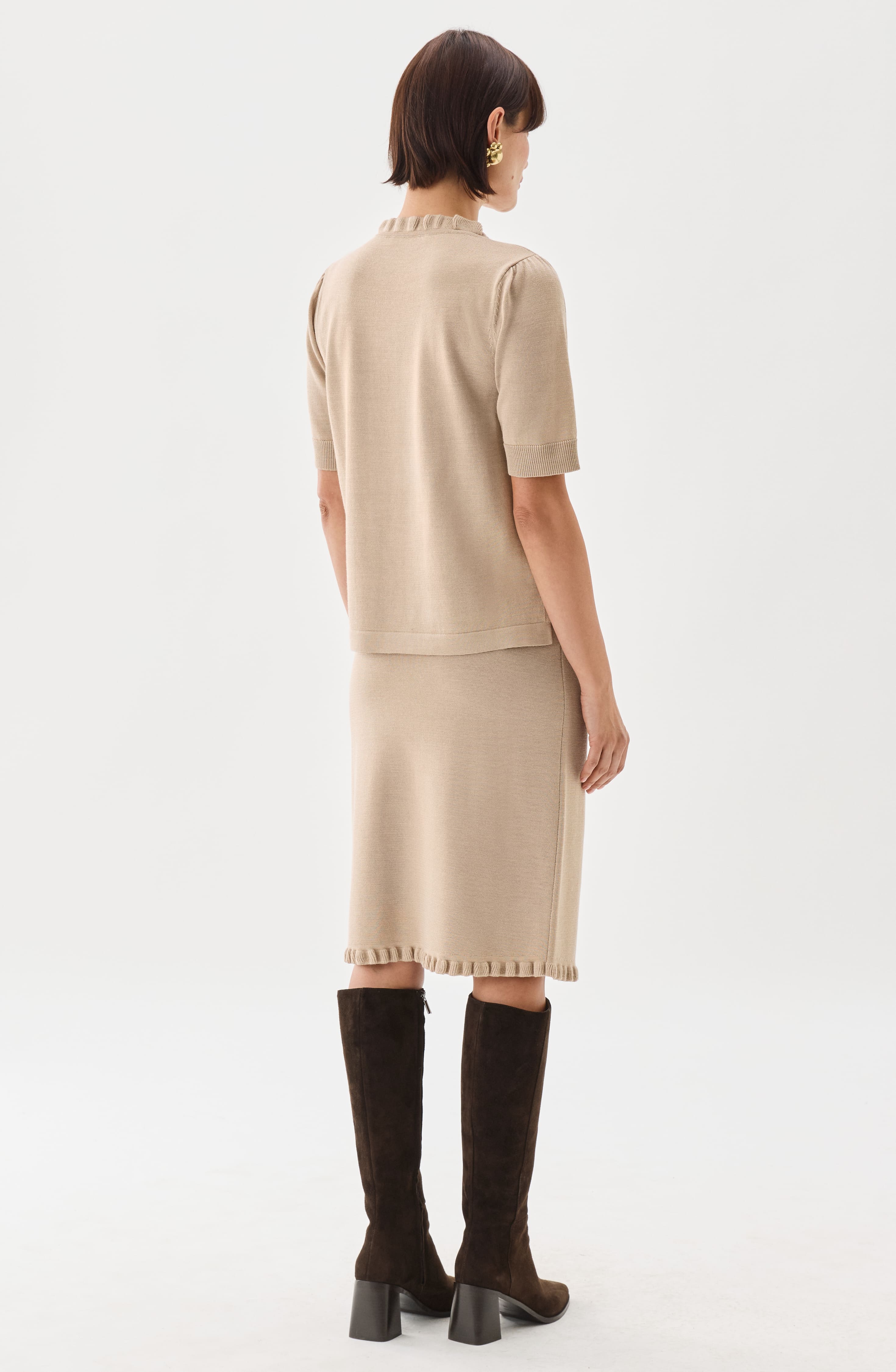 Minna Short Sleeve Wool Top Oat
