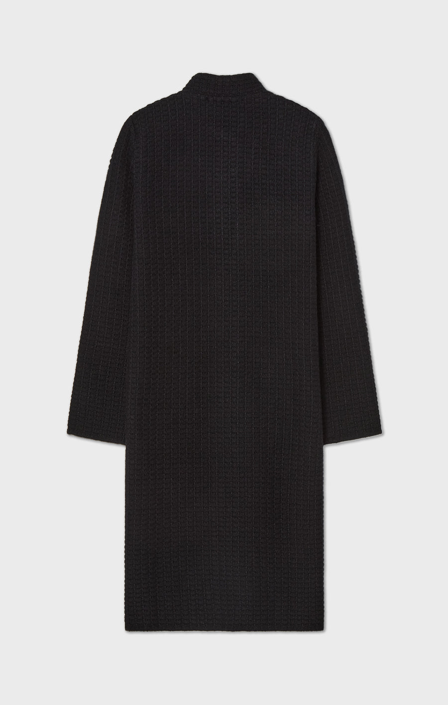 Nayelle Knitted Structure Wool Coat Black