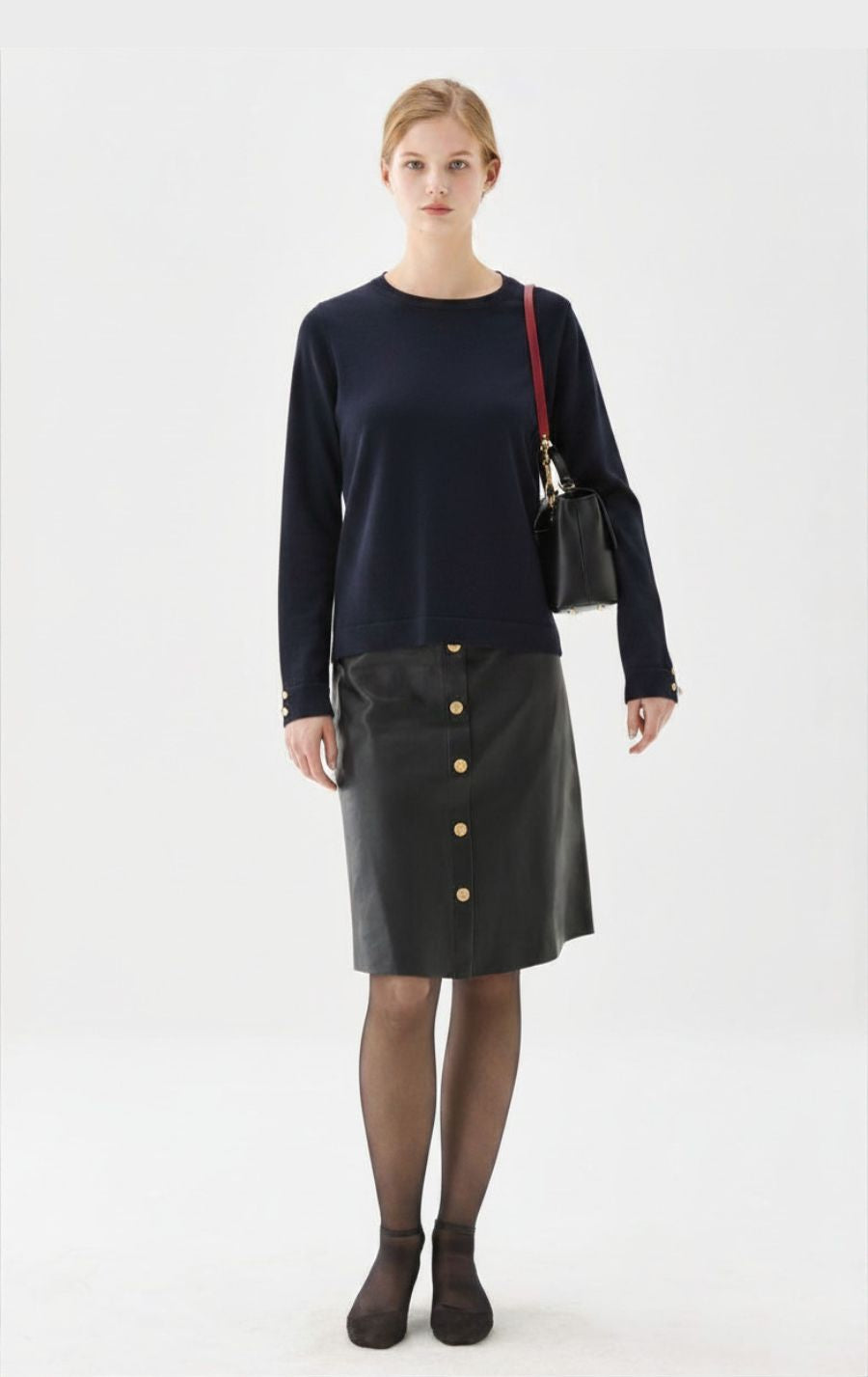 Paisley Knitted Merino Wool top Marine