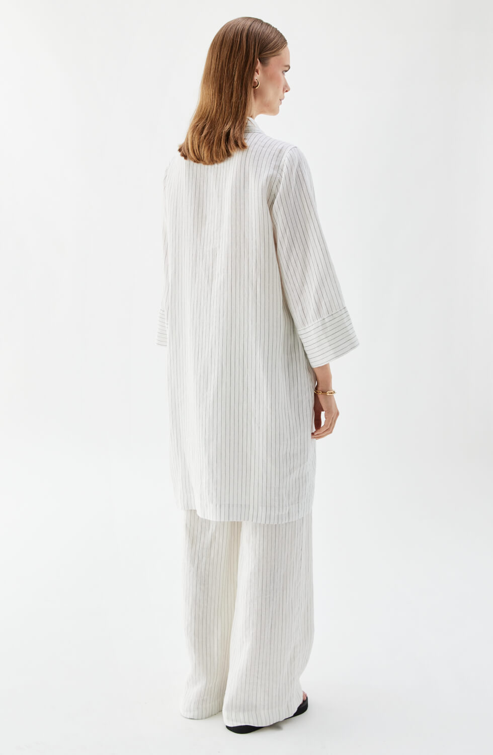 Ninette Striped Dress Ecru/Black