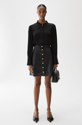 Alia Leather Skirt Black