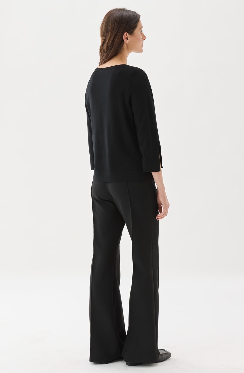 Ocean Boatneck Wool Top Black