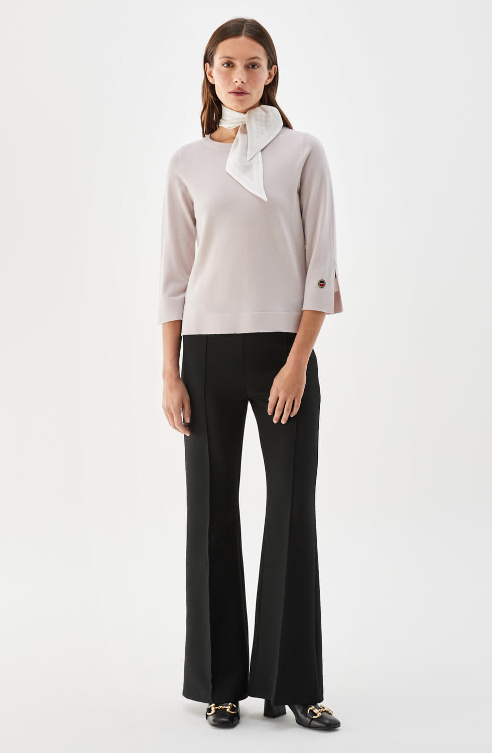 Ocean Boatneck Wool Top Light Rose