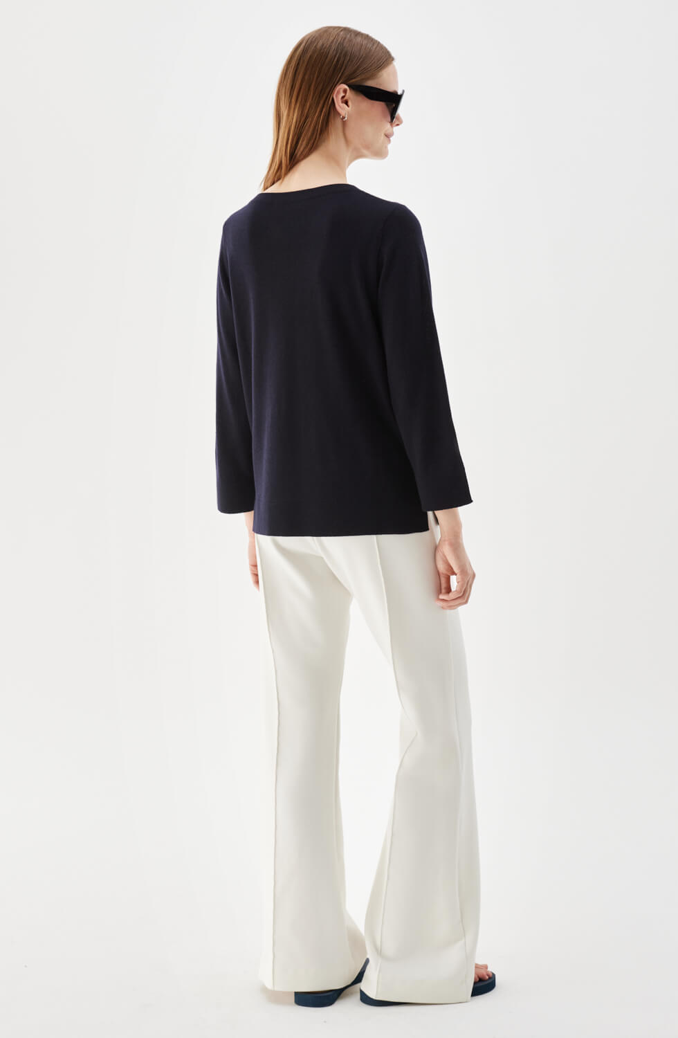 Ocean Boatneck Wool Top Marine | Busnel.com