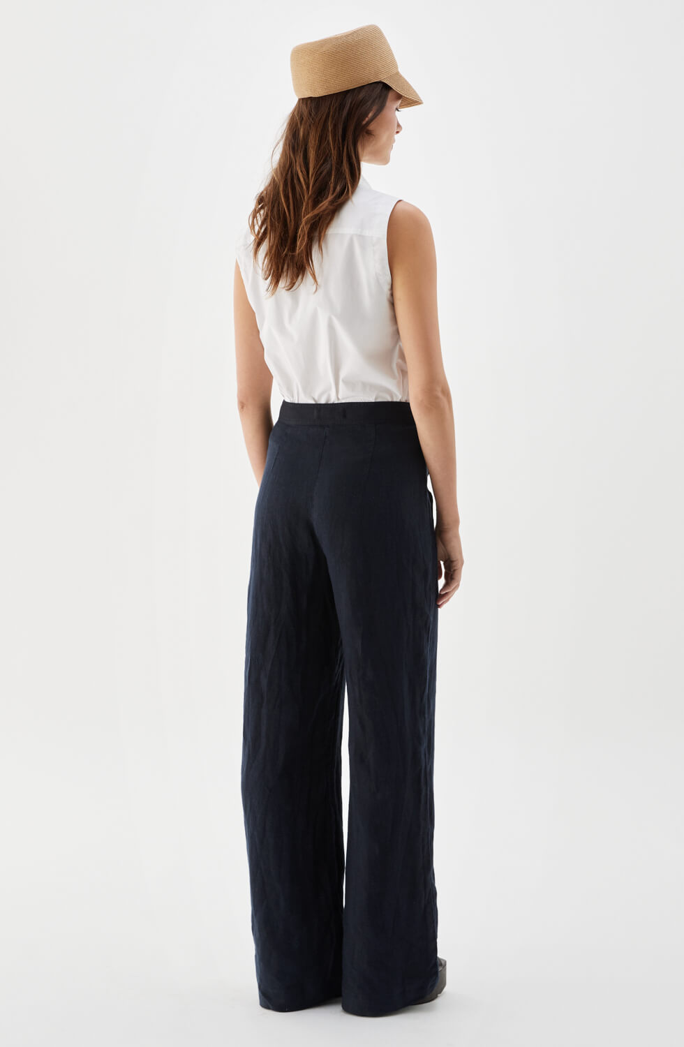 Odelia Sleeveless Poplin Shirt White
