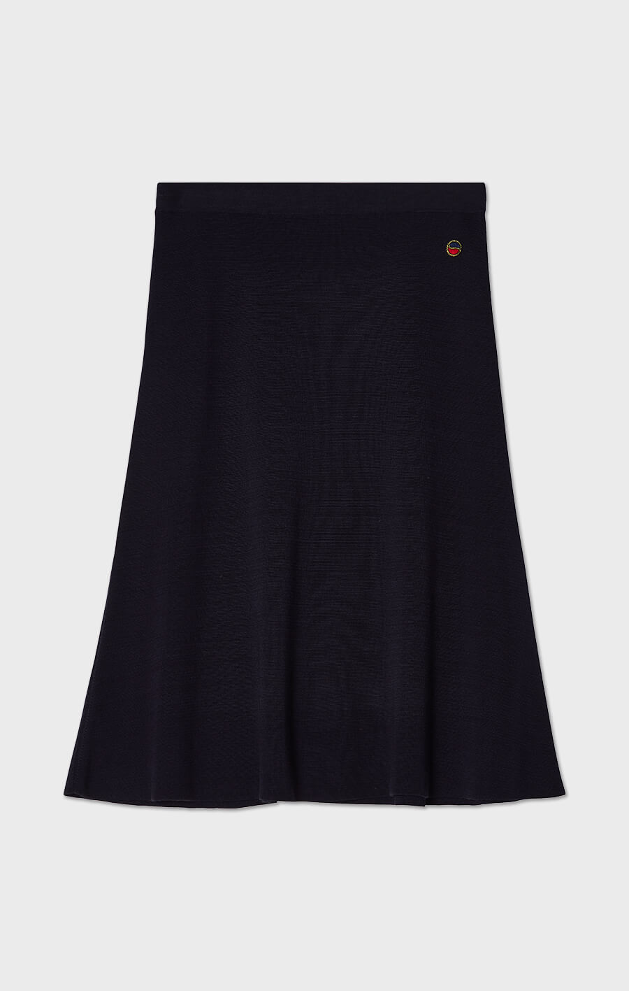 Phoebe stickad midi-kjol i bomull mörkblå