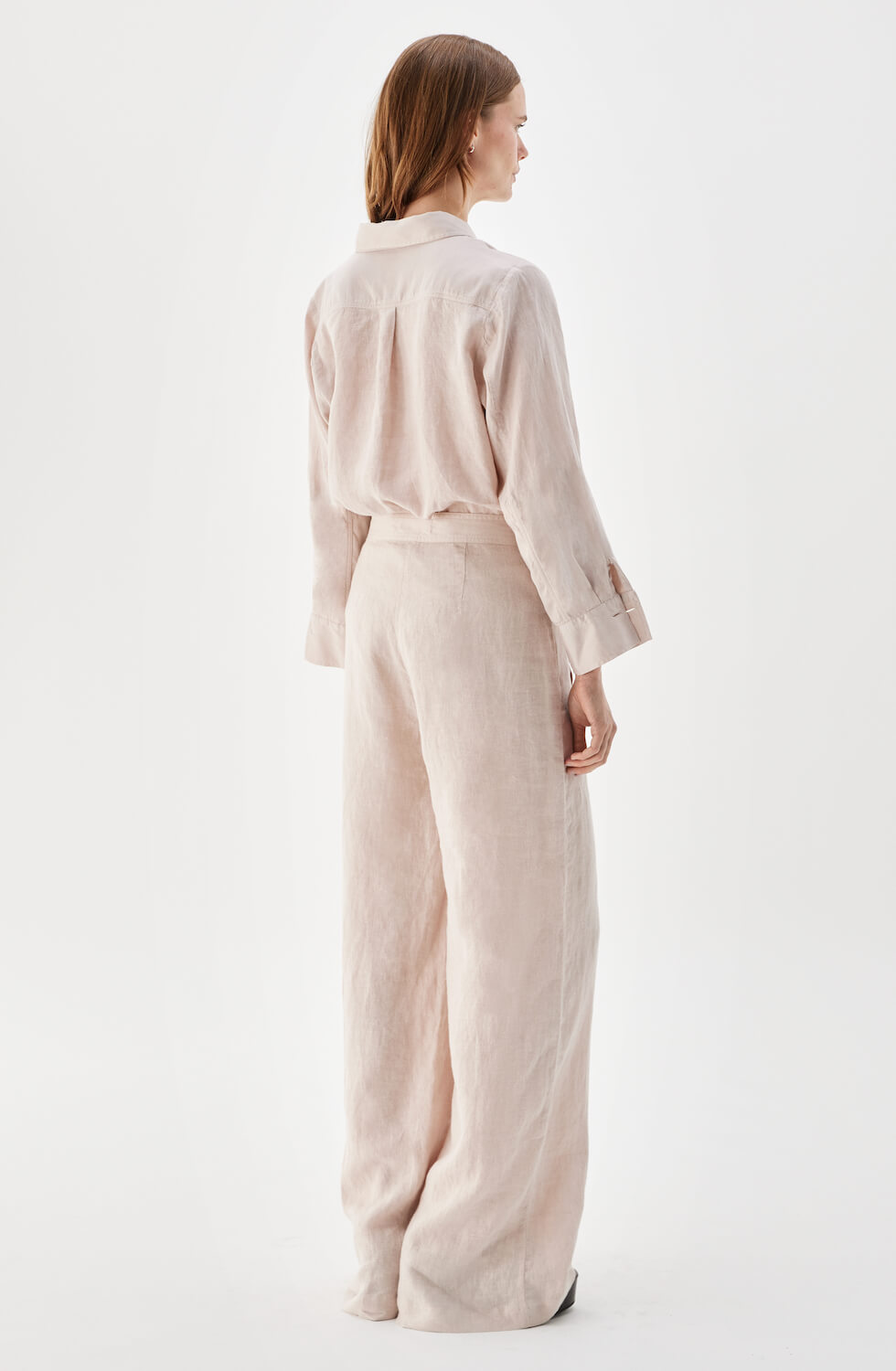 Pim Wide Linen Trouser Light Rose