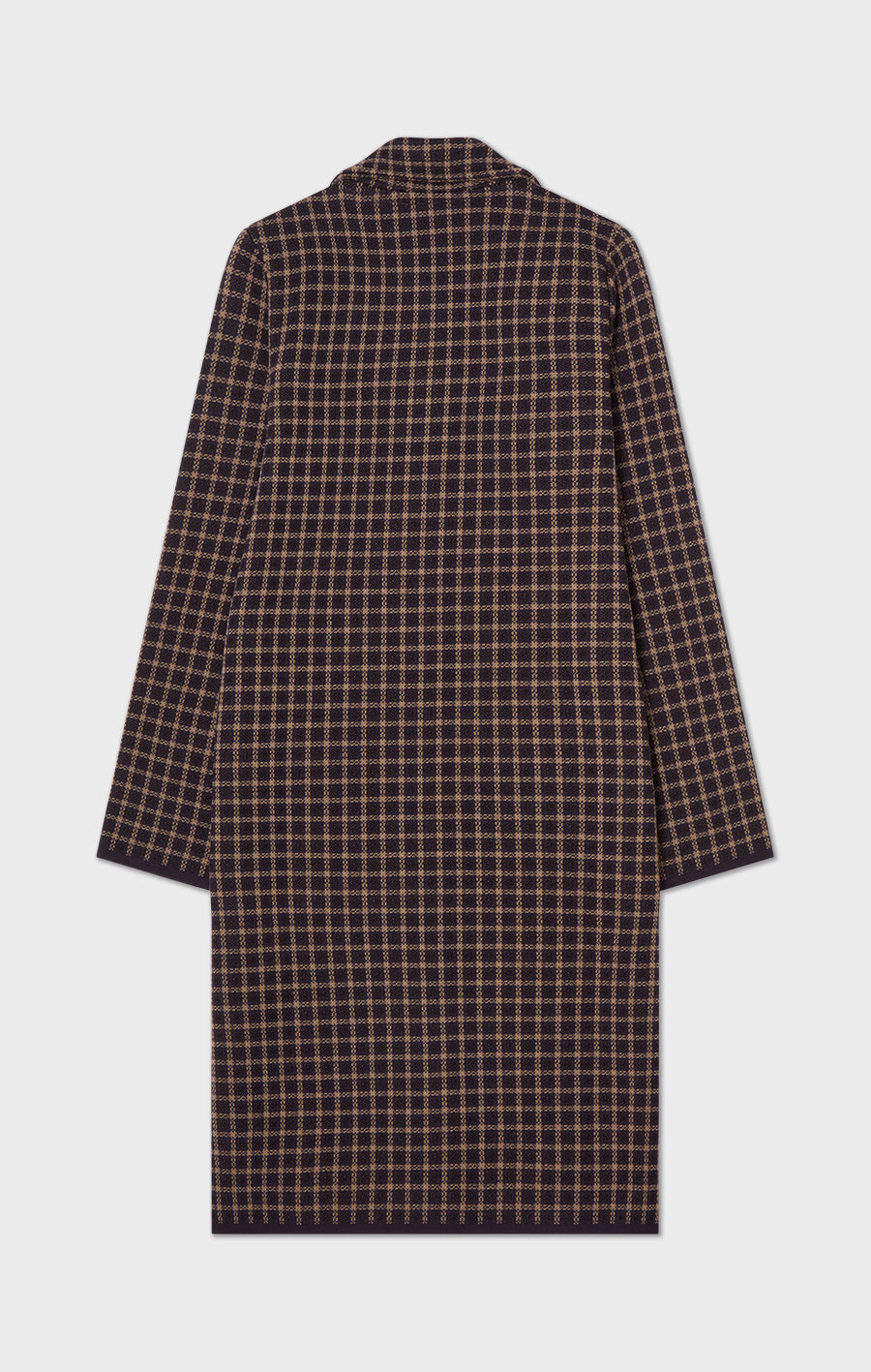 Rosale Knitted Coat Pepita Prune