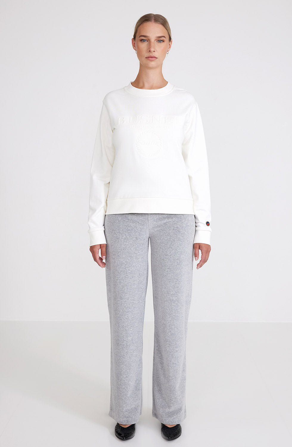Samanta Sweatshirt Ecru - Cotton Sweater - Busnel.com