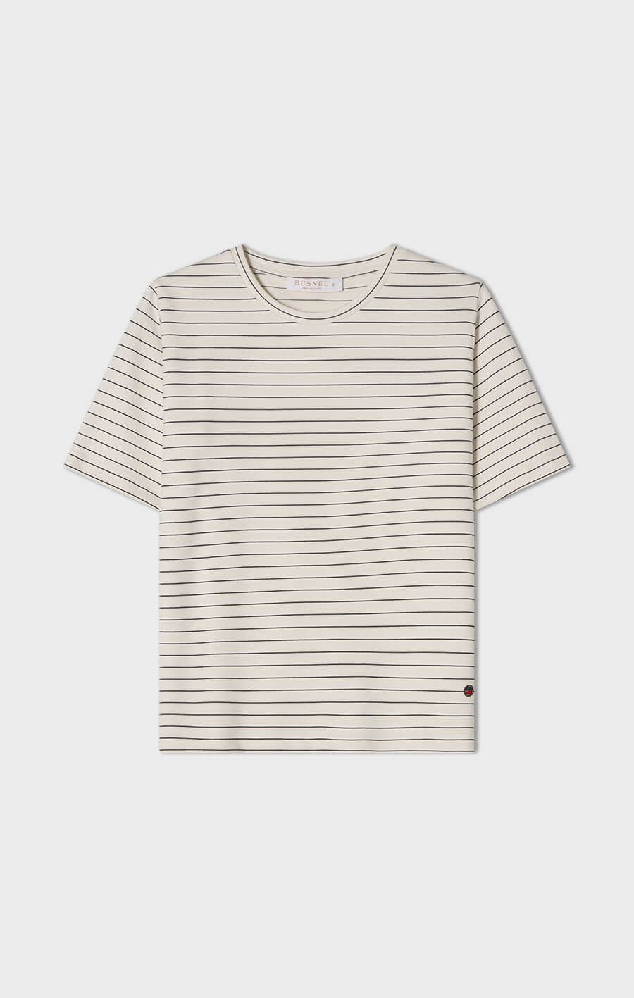 Tessa randig T-shirt i bomull crèmevit/svart