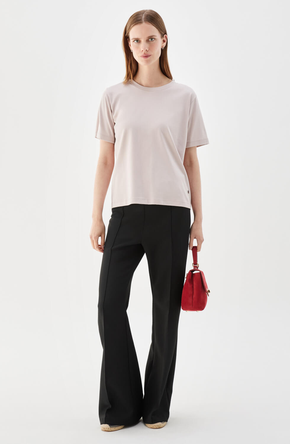 Tessa T-shirt i bomull ljusrosa