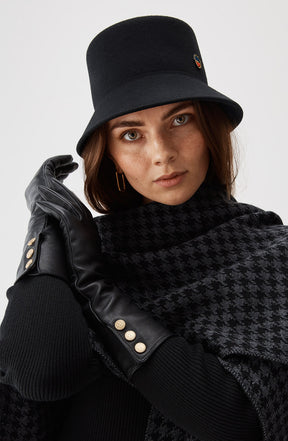 Tina Felted Bucket Hat Black