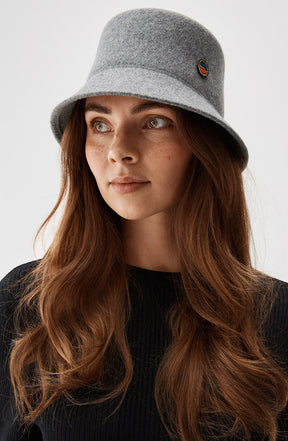 Tina Felted Bucket Hat Grey Melange