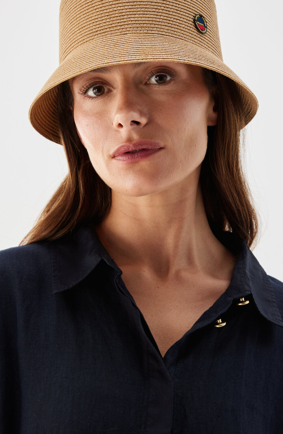 Tina Paper Straw Bucket Hat Natural