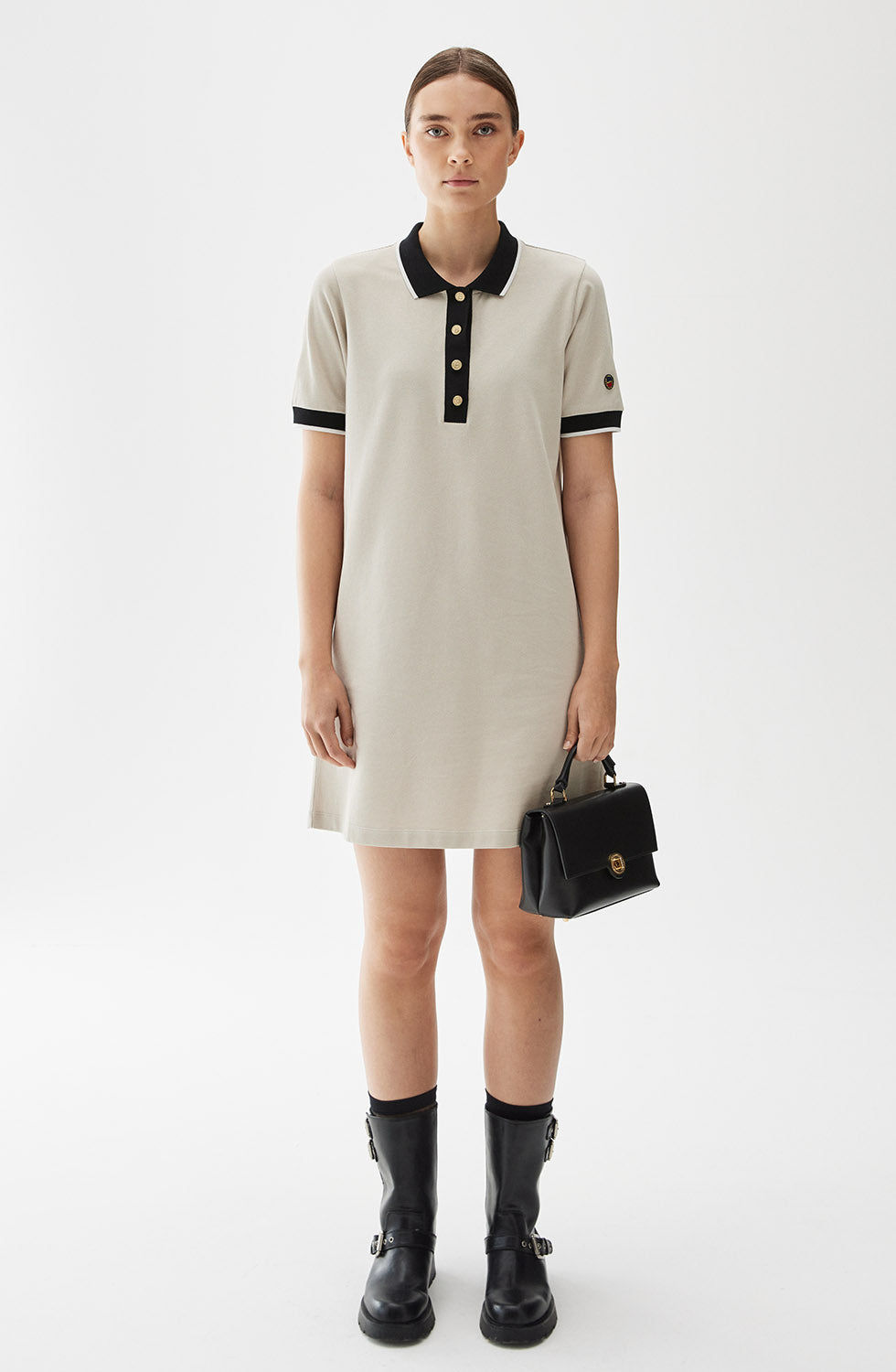 Vera Dress Beige/Black
