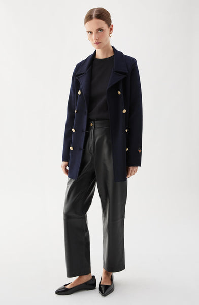 Bibiy. VICTORIA COAT ネイビー Victoria Knitted Wool Jacket Marine | Busnel