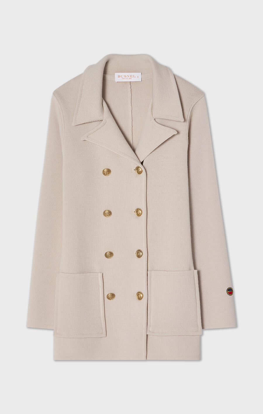 Victoria stickad jacka i ull ljusgrå