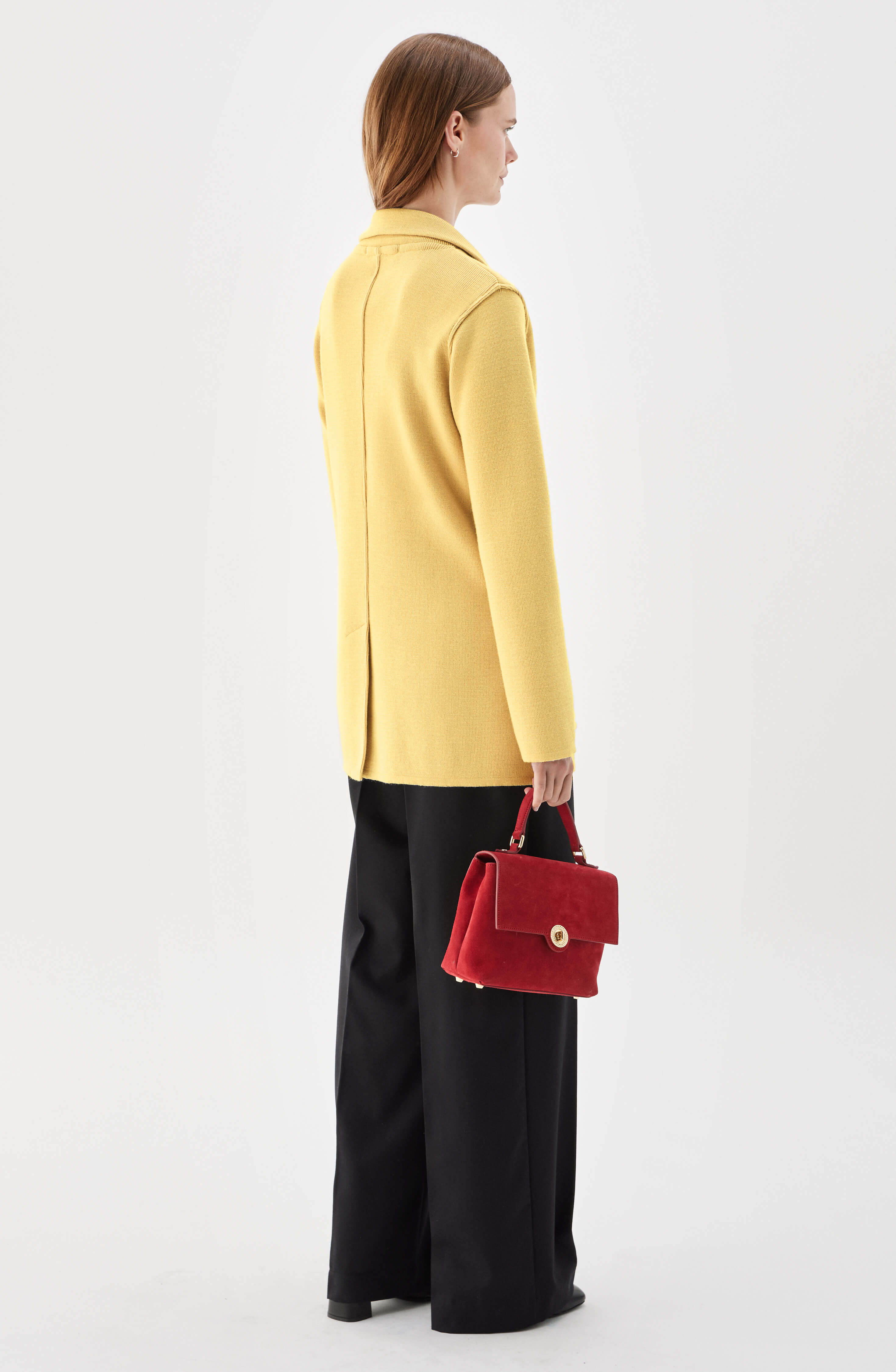 Victoria Knitted Wool Jacket Royal Yellow