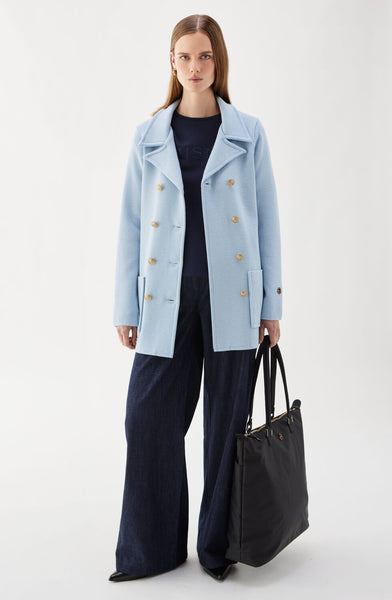 Victoria Knitted Wool Jacket Ice Blue| Busnel.com