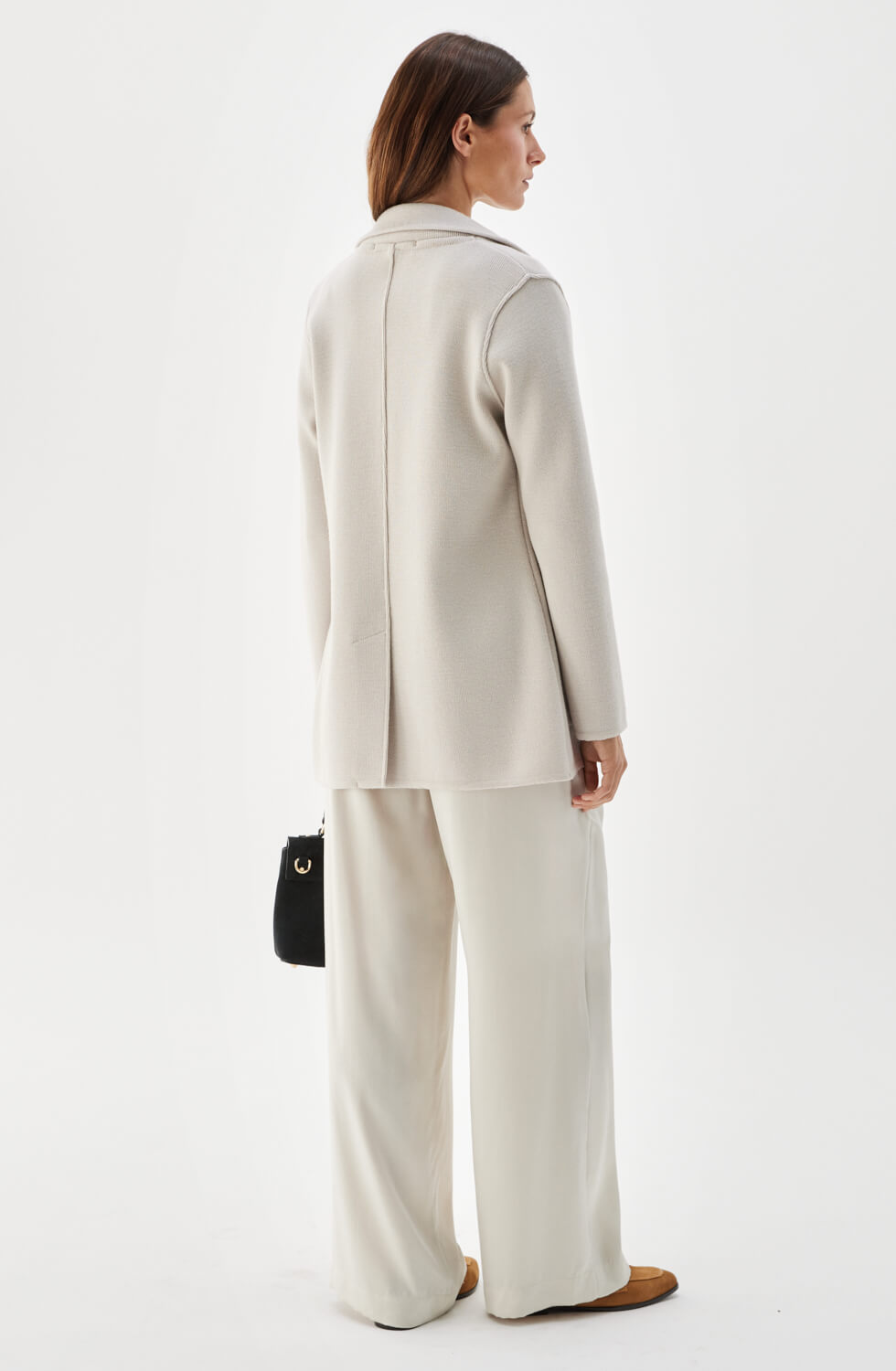 Victoria stickad jacka i ull ljusgrå