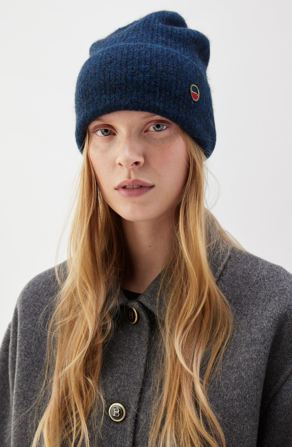Viel Beanie Darkblue Melange