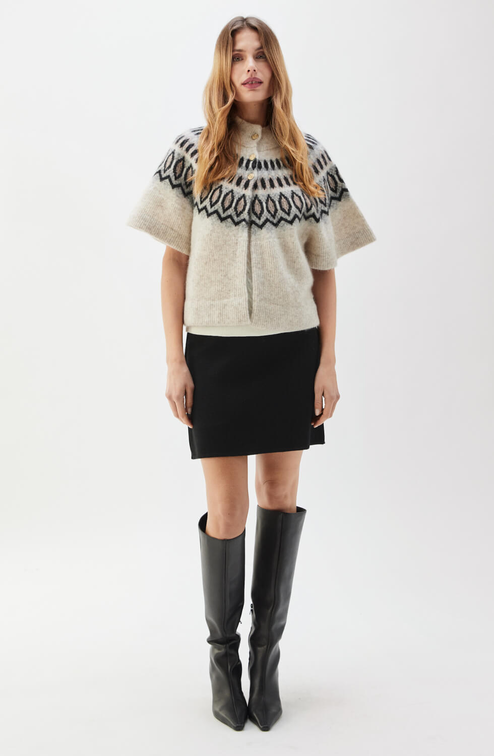 Vilanie Cardigan Jacquard Sandstorm