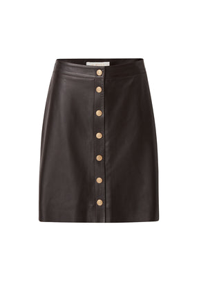Alia Leather Skirt Chocolat