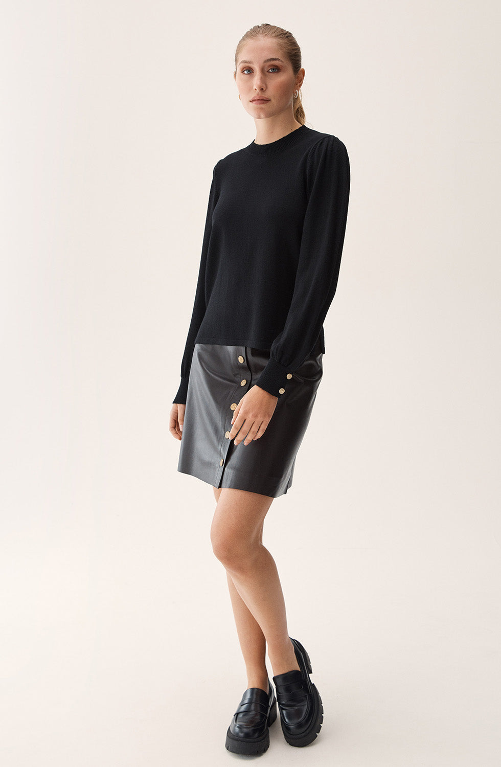 Alia Leather Skirt Chocolat