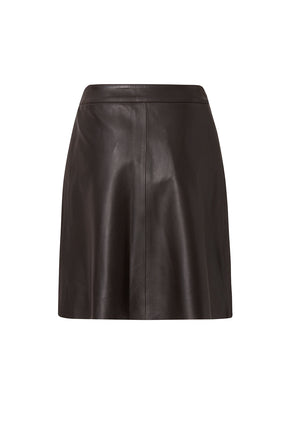 Alia Leather Skirt Chocolat