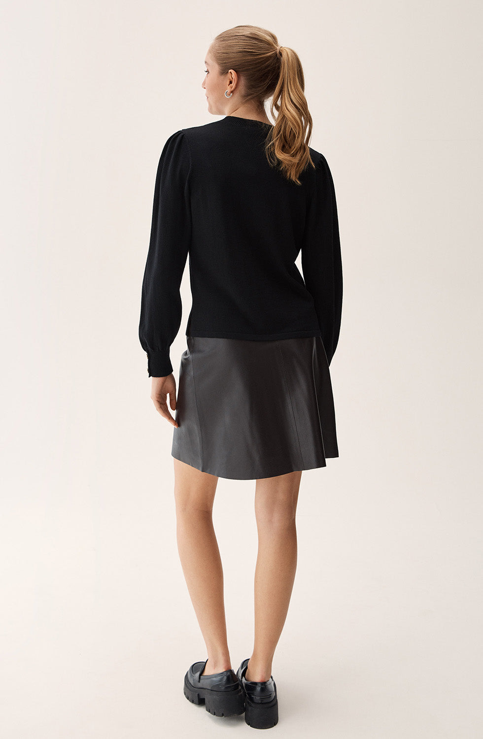 Alia Leather Skirt Chocolat