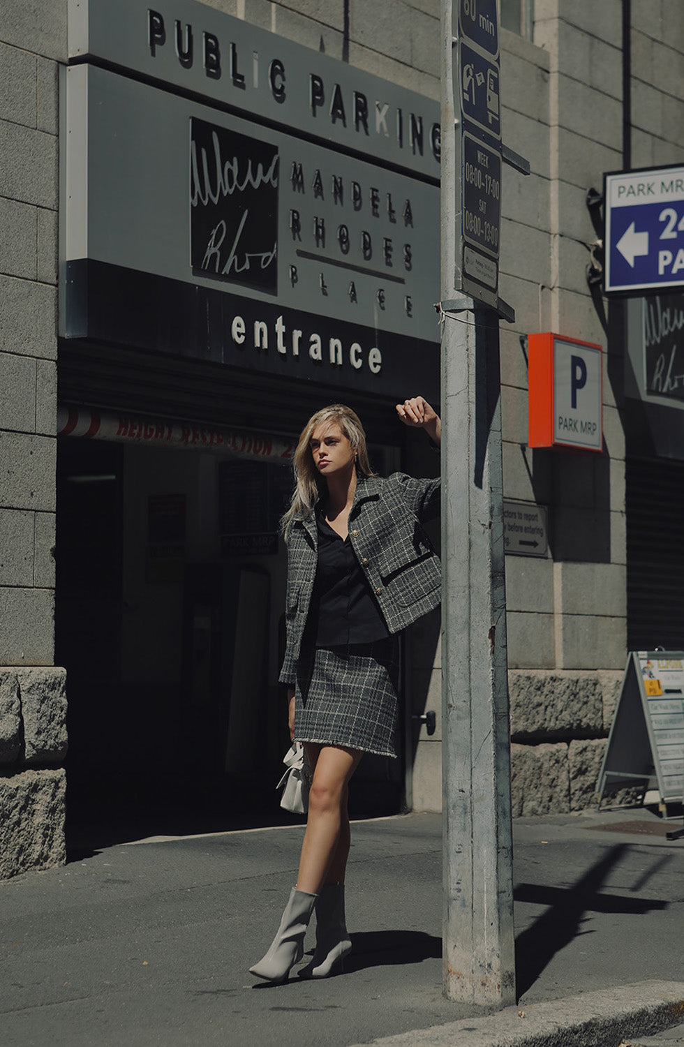 Becky Jacket Grey Melange Check
