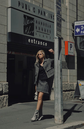 Becky Jacket Grey Melange Check
