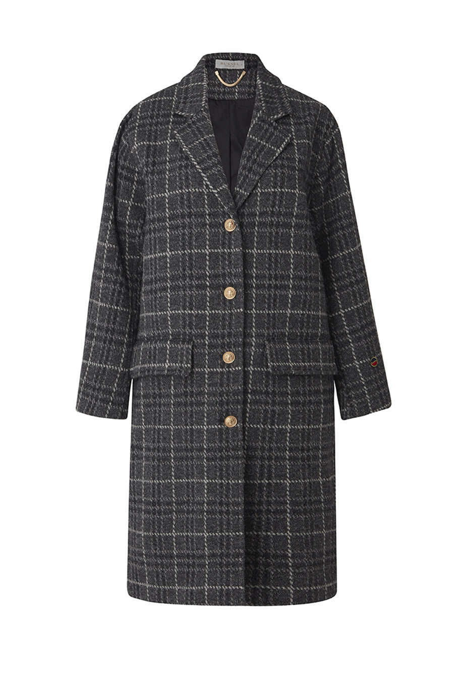 Benedicte Coat Grey Melange Check