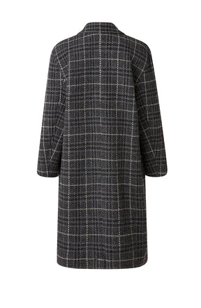 Benedicte Coat Grey Melange Check
