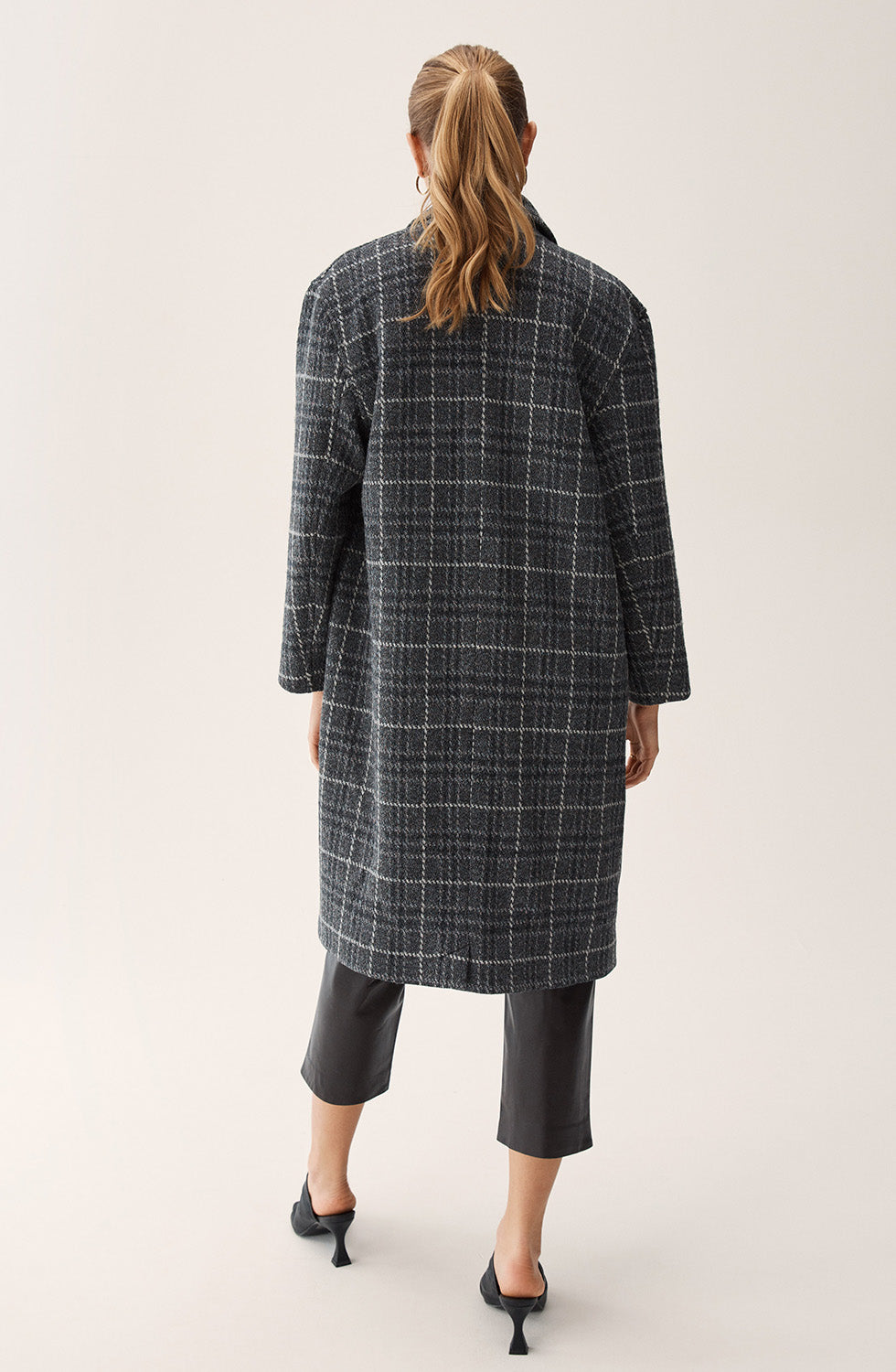 Benedicte Coat Grey Melange Check