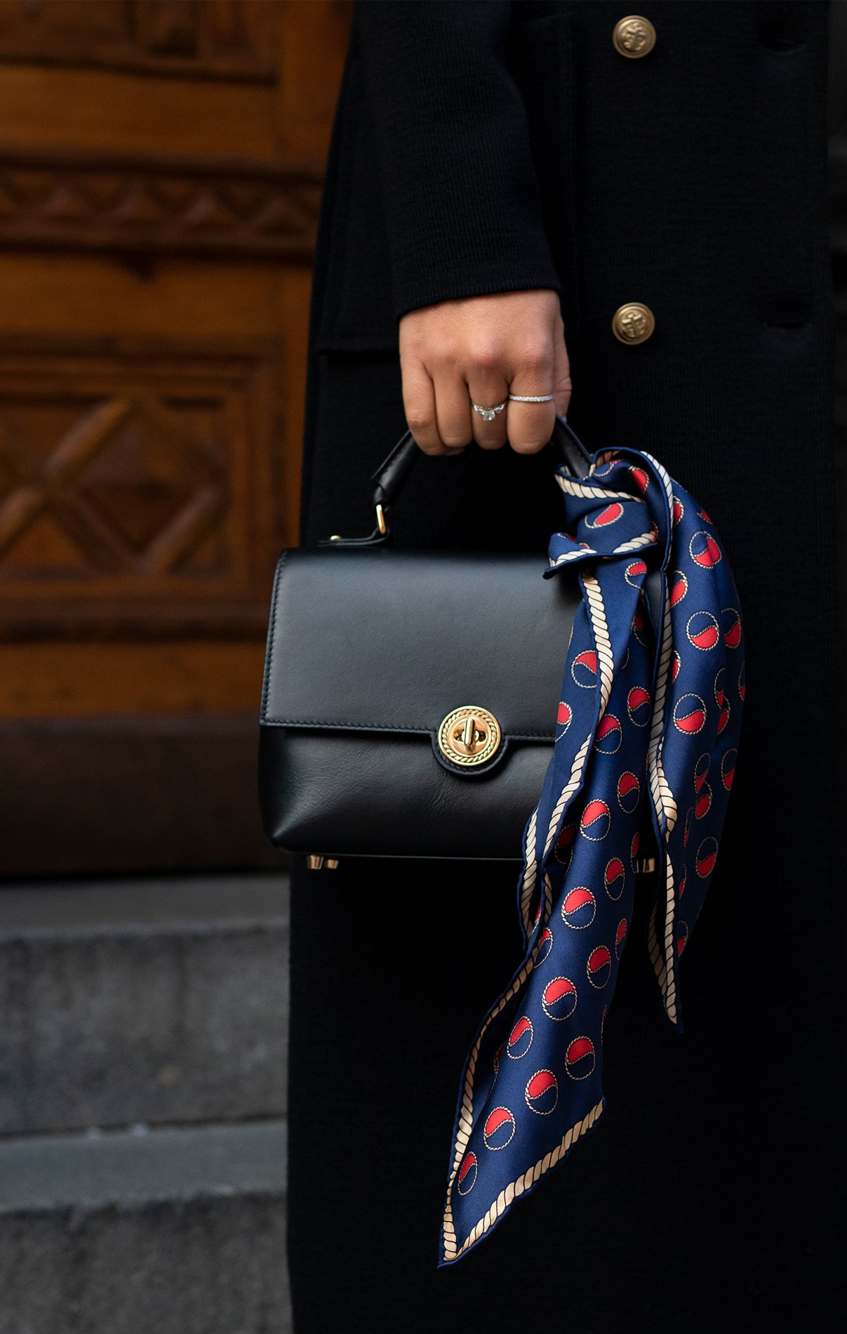 Busnel Silk Scarf Logo Print Small