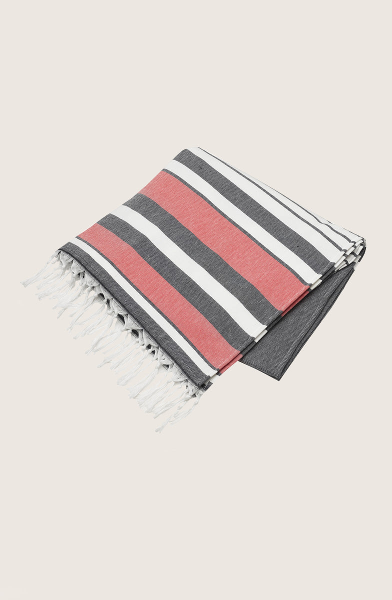 Hammam Towel White/Light Red/Marine