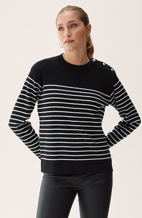 Ste Anne Sweater Black/Stripe